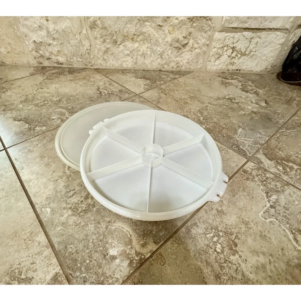 Tupperware‎ Divided Serving Tray 13 Inch White Vintage Veggie Platter 1205 1514